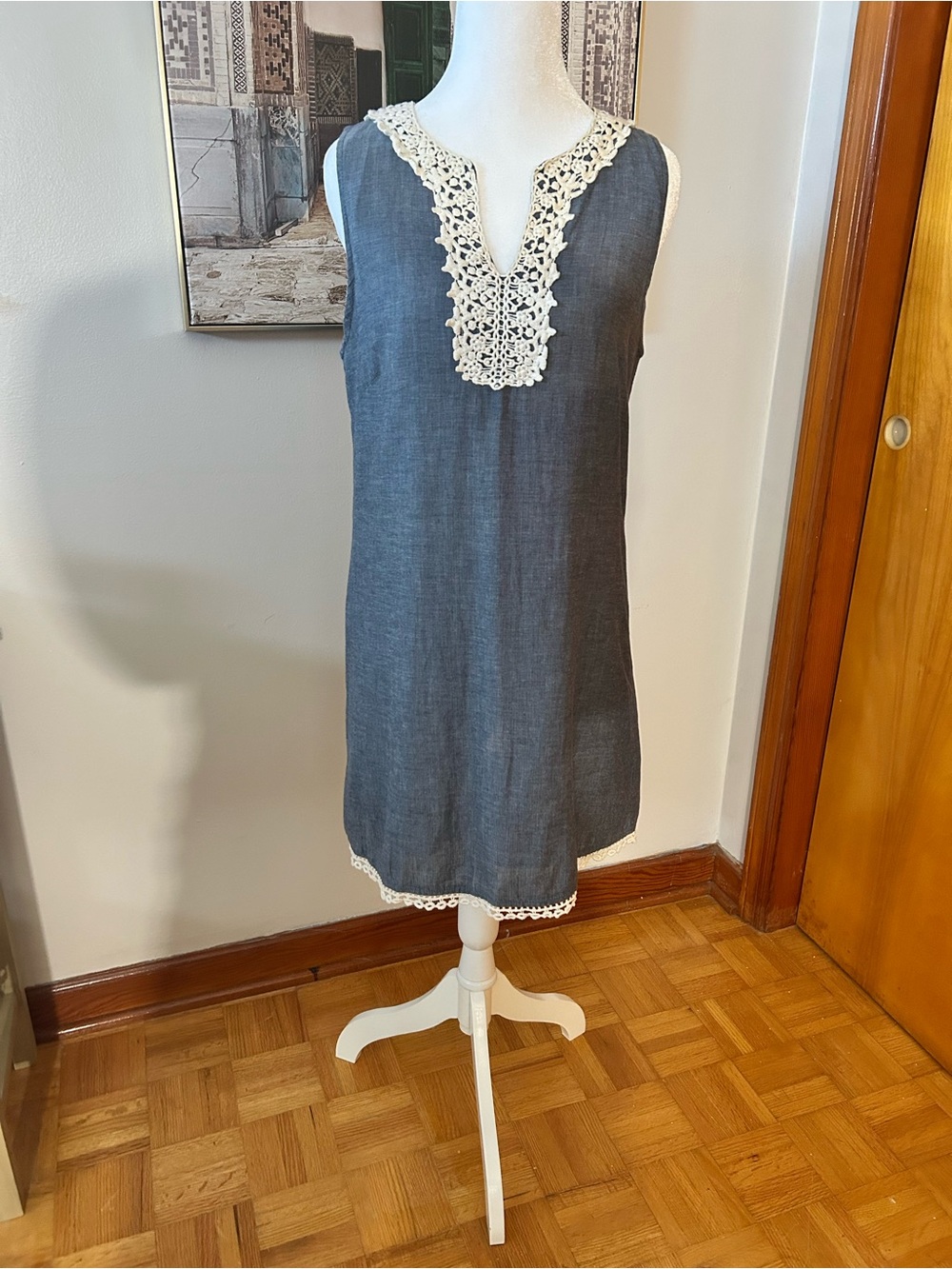 Mud Pie Light Blue Chambray Sleeveless Tunic